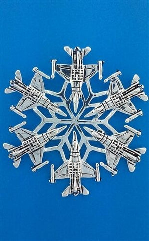Pewter USAF F-16 SnowWonders Snowflake Ornament/Pendant