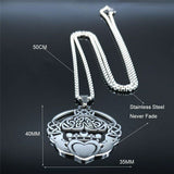 Stainless Steel Celtic Knotwork Claddagh Pendant with 50 cm(19.7 in) chain