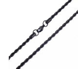 Black Stainless Steel 22 Inch 2.2 mm  Rope Chain