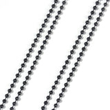 Stainless Steel 2.4mm Gunmetal(looks black)  75.5cm(29 6/8") long Ball Chain