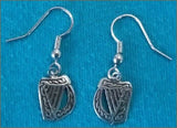 Irish Pewter Celtic Harp Earrings