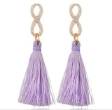 Tassel Drop Earrings 2 with infinity post and 1 with crystal post