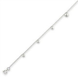 Stainless Steel Ball Anklet 9.5 inches with 2 in extender