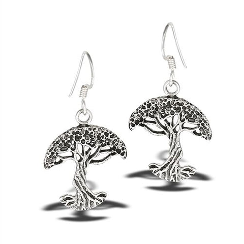 STERLING SILVER TREE OF LIFE DANGLE EARRING