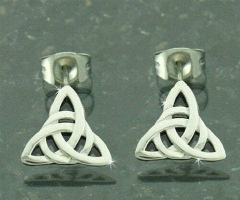 316L Stainless Steel Modern Trinity Knot Earrings