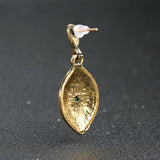 Turkish Style Antique Gold-Plated Green Resin/Crystal Earrings