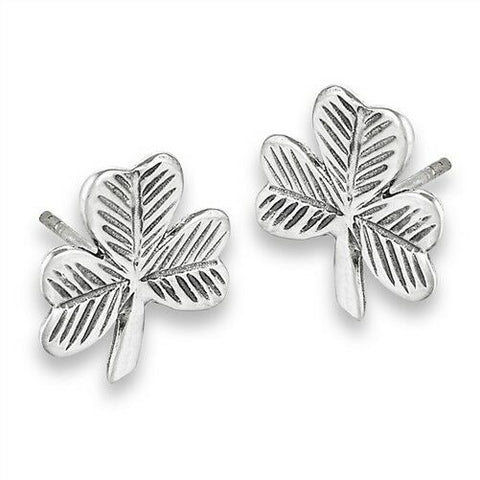 Celtic Sterling Silver Shamrock stud earrings