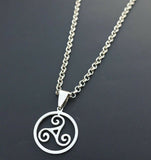 Stainless Steel Celtic Triskele/Triskelion Pendant with 50 cm chain