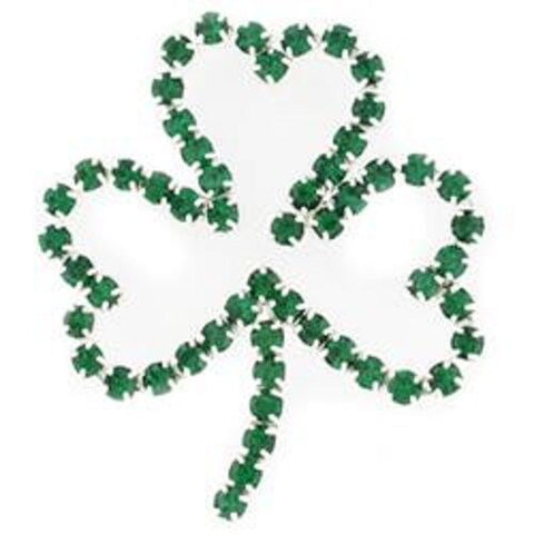 Rhodium Shamrock Pin with over 50 rhinestones and pin back