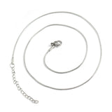 Stainless Steel Snake Chain Necklace 45.5cm(17 7/8") 1.2 mm with 2 in extender