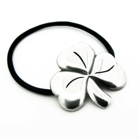 Irish Pewter Celtic Shamrock Hair Bobbin