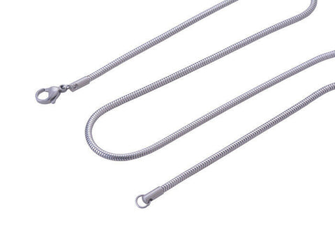 Stainless Steel 22 Inch 2.4 mm Snake Neck Chain Necklace