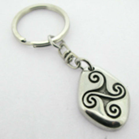 Irish Pewter Celtic Triskele Keyring