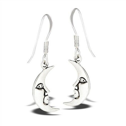 STERLING SILVER DOG MOON EARRING