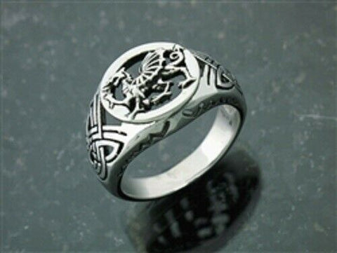 l,316L Stainless Steel Welsh Dragon Ring Sz 9-13