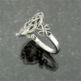 Eternity Love knot Celtic Shamrock Cross Ring