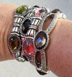 Oval Stretch Bracelet Brown with 5 Stones