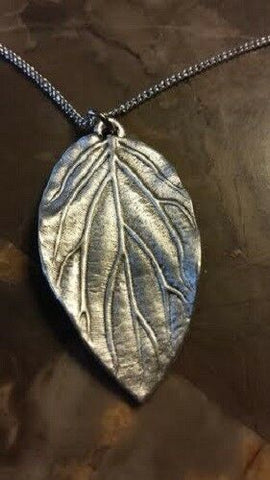 Pewter Elf Leaf Necklace