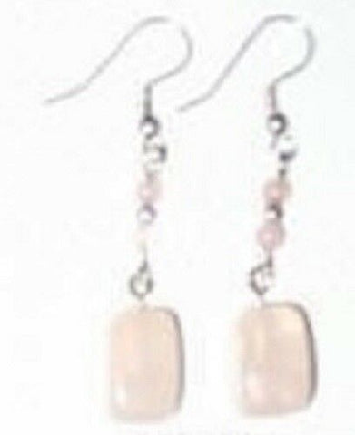 Genuine Rose Quartz Earrings