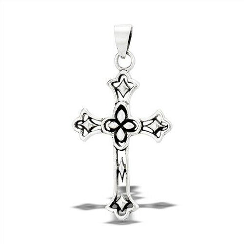 STERLING SILVER VICTORIAN CROSS PENDANT without chain