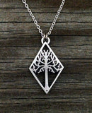 Pewter White Tree of Gondor Necklace Made in USA