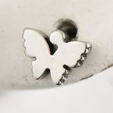 316 Stainless Steel Ear Stud Earrings  Butterfly Animal 9mm( 3/8") x 7mm( 2/8")