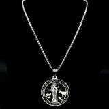 Stainless Steel  St Francis Laser Engraved  Pendant and 20 in rounded box chain