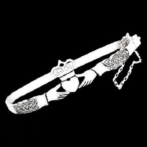 Pewter Claddagh Bangle Bracelet