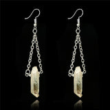 Genuine  Quartz Crystal AB Coated Earrings