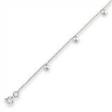 Stainless Steel Ball Anklet 9.5 inches with 2 in extender