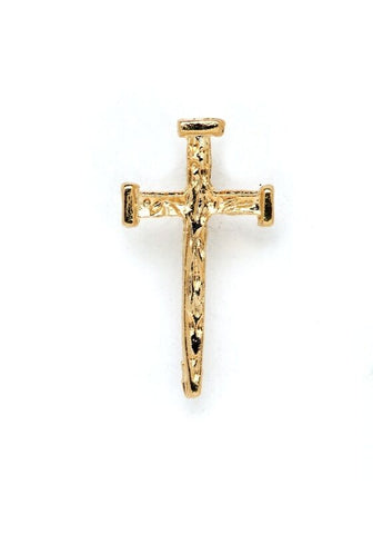 Gold Nail Cross Lapel Pin (2 pieces)