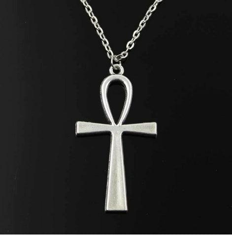 Alloy Ankh Cross Necklace with 24 in chain