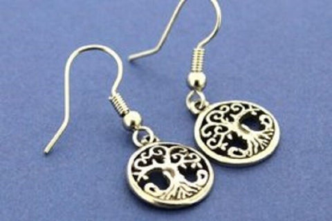 Irish Pewter Tree of Life Earrings