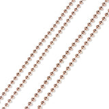 Stainless Steel Ball Chain Necklace Rose Gold 75.5cm(29 6/8") long, 2,4mm