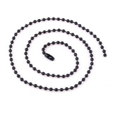 Black Stainless Steel 60 cm (23.5) Inch 2 mm Ball Link Chain Necklace