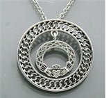 Pewter Celtic Knot "Floating Claddagh" Necklace with 18 in chain