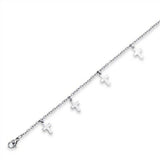 STAINLESS STEEL ANKLET WITH 7 CROSSES