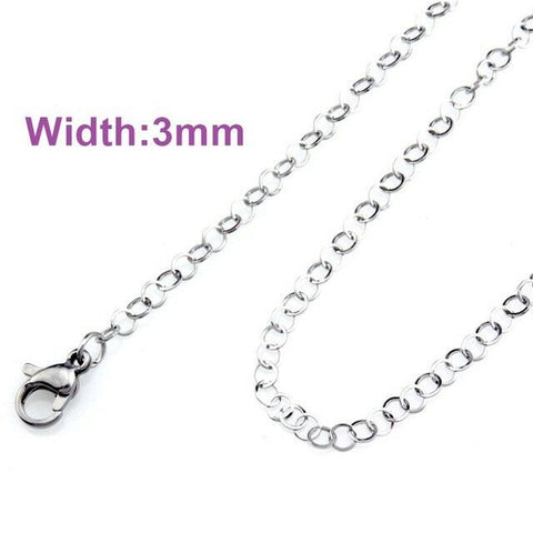 Stainless Steel 19 Inch 3mm Rolo Neck Chain Necklace