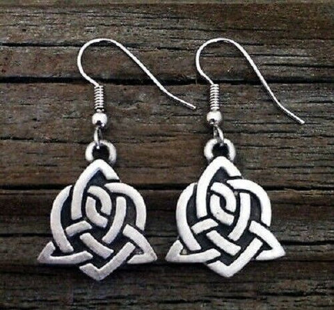 Pewter Celtic Sister Knot Earrings