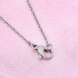 Stainless Steel 45 cm Link Chain Heart Necklace with matching earrings