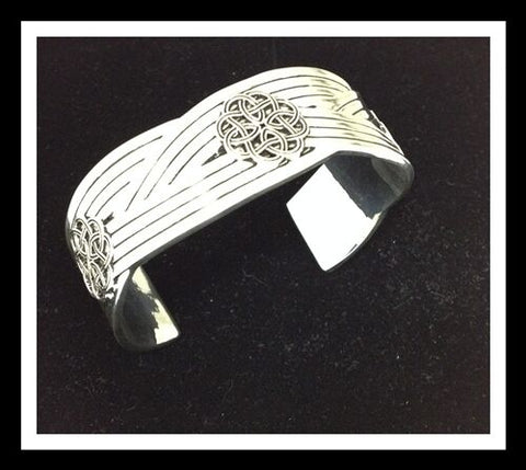 Pewter Celtic  Knot Cuff Bracelet  Unisex