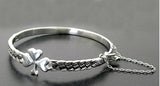 Faith abounds," Shamrock Celtic knot bangle Bracelet