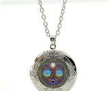 Moon and Sun Celtic Tree of Life Necklace vintage style locket with chain