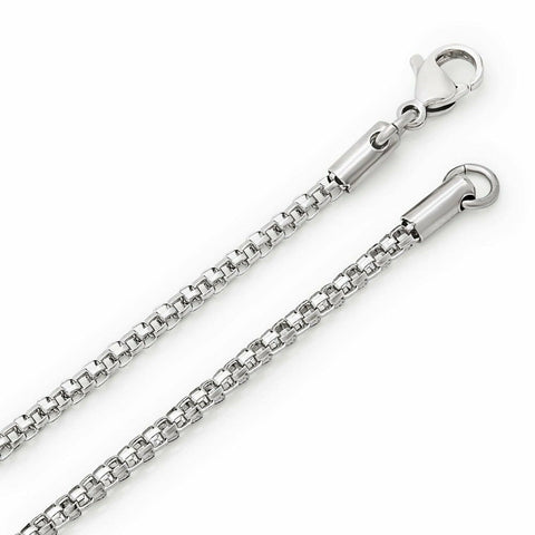 Stainless Steel 24 Inch 2.5 mm Popcorn  Link Neck Chain Necklace