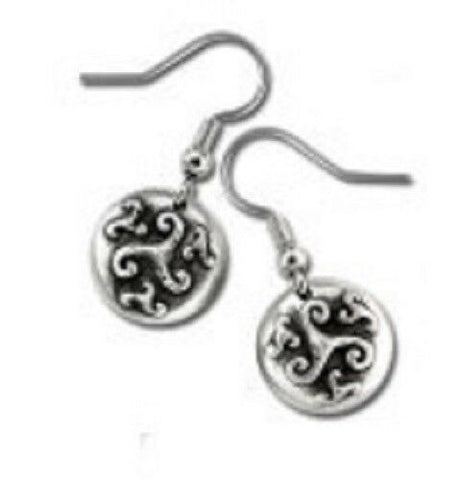 Irish Pewter Four Spirals Earrings