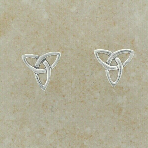 Irish Celtic Sterling Silver Triquetra stud earrings